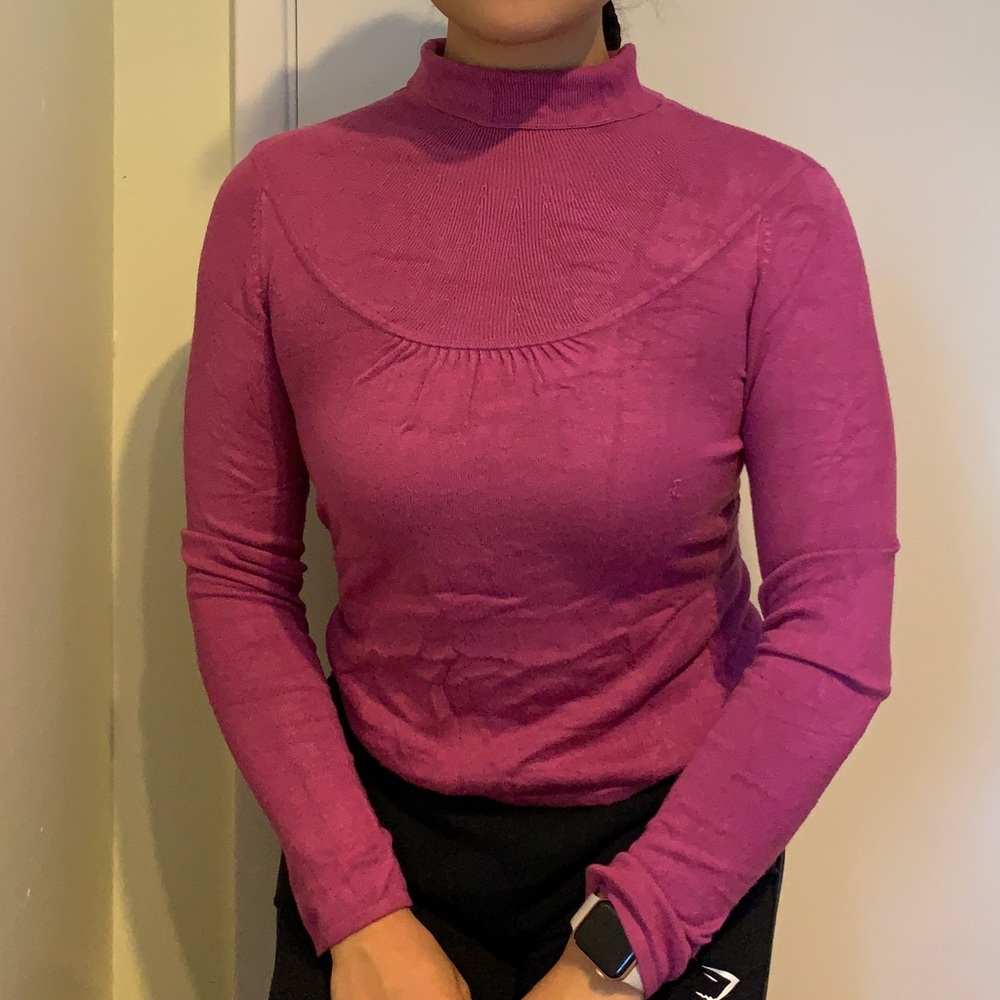 Anthropologie pink high turtleneck sweater